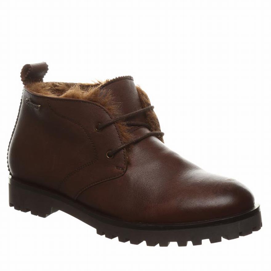 Bearpaw Veronica Ankle Boots UK - Women's Boots Dark Brown ||JLWGOB-913||